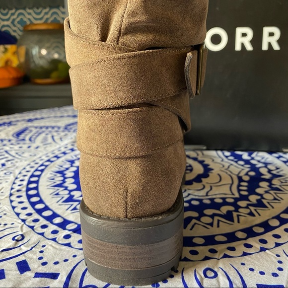 NWT TORRID WW/CALF Brown Oiled Suede Buckle Boot - Picture 10 of 16